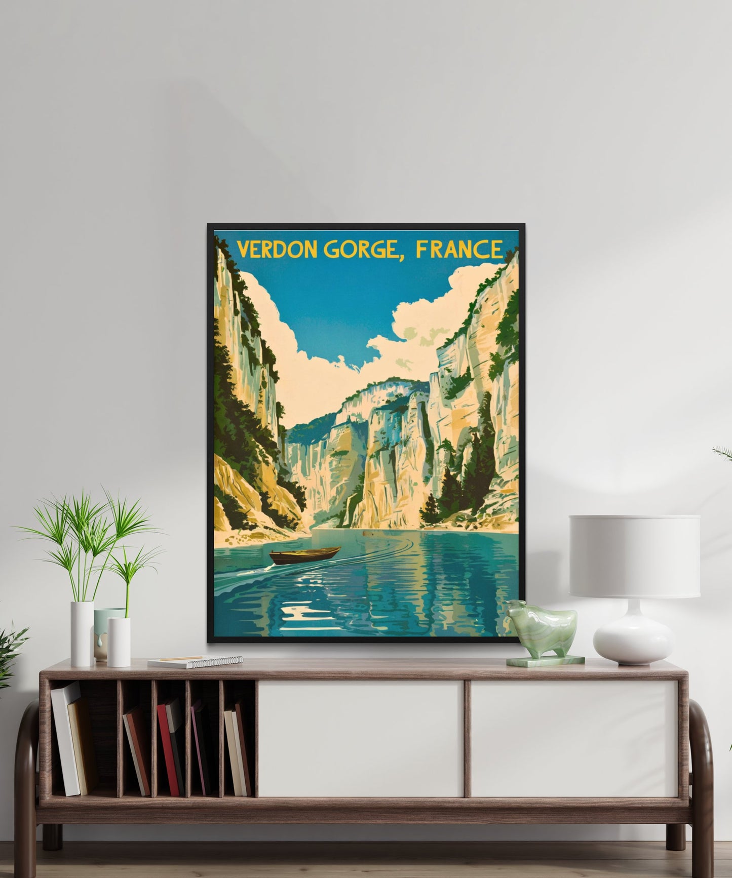 Verdon Gorge Vintage Travel Poster - Nature's Majestic Gorge in Provence