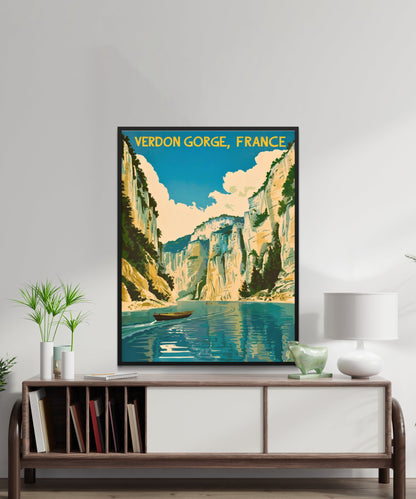 Verdon Gorge Vintage Travel Poster - Nature's Majestic Gorge in Provence