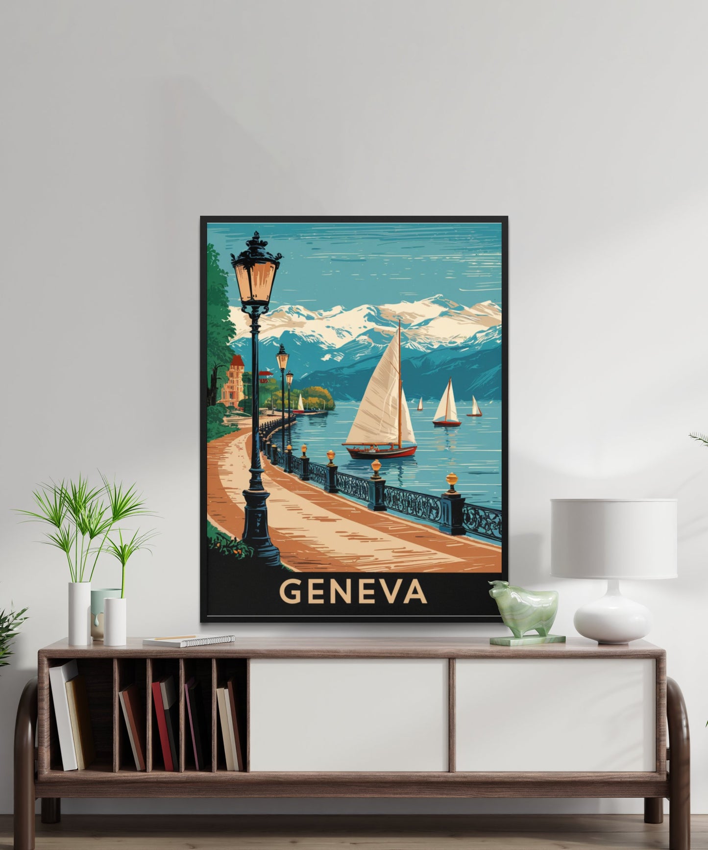 Geneva Vintage Travel Poster - Timeless Swiss Serenity