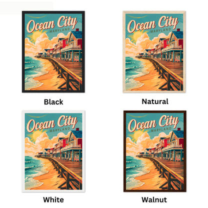 Ocean City Vintage Travel Poster