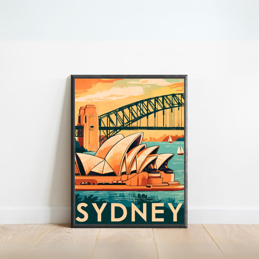 Sydney Vintage Travel Poster - Harbour City