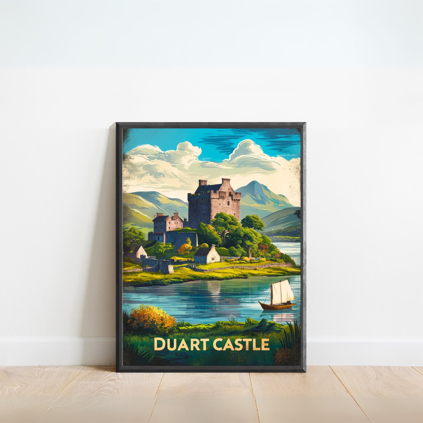 Duart Castle Vintage Travel Poster - Historic Castle