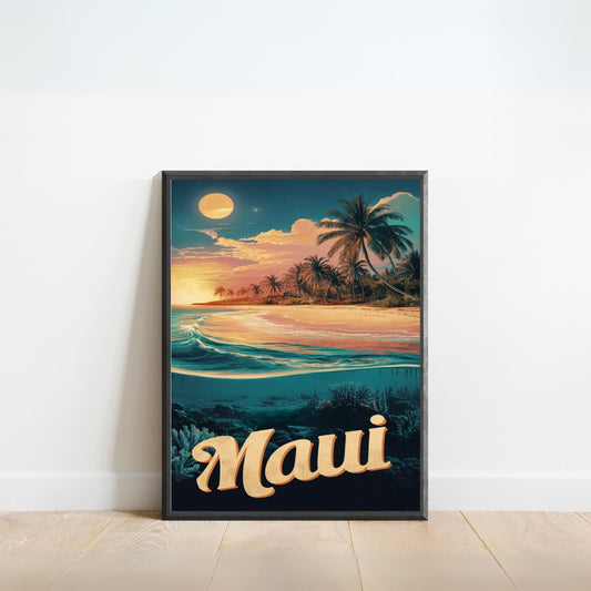 Maui Vintage Travel Poster