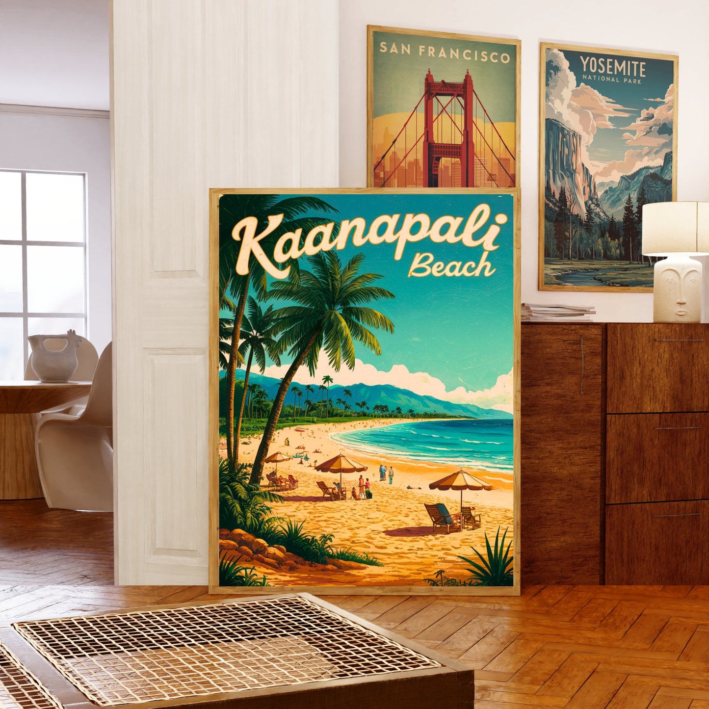 Kaanapali Beach Vintage Travel Poster