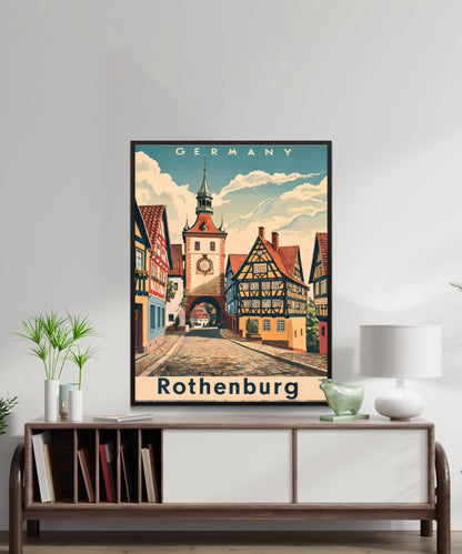 Rothenburg Vintage Travel Poster - Timeless Medieval Charm