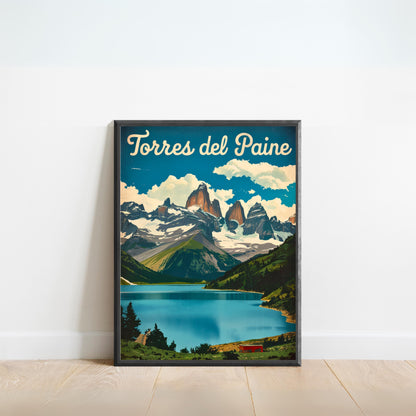 Torres del Paine Vintage Travel Poster - Rugged Elegance