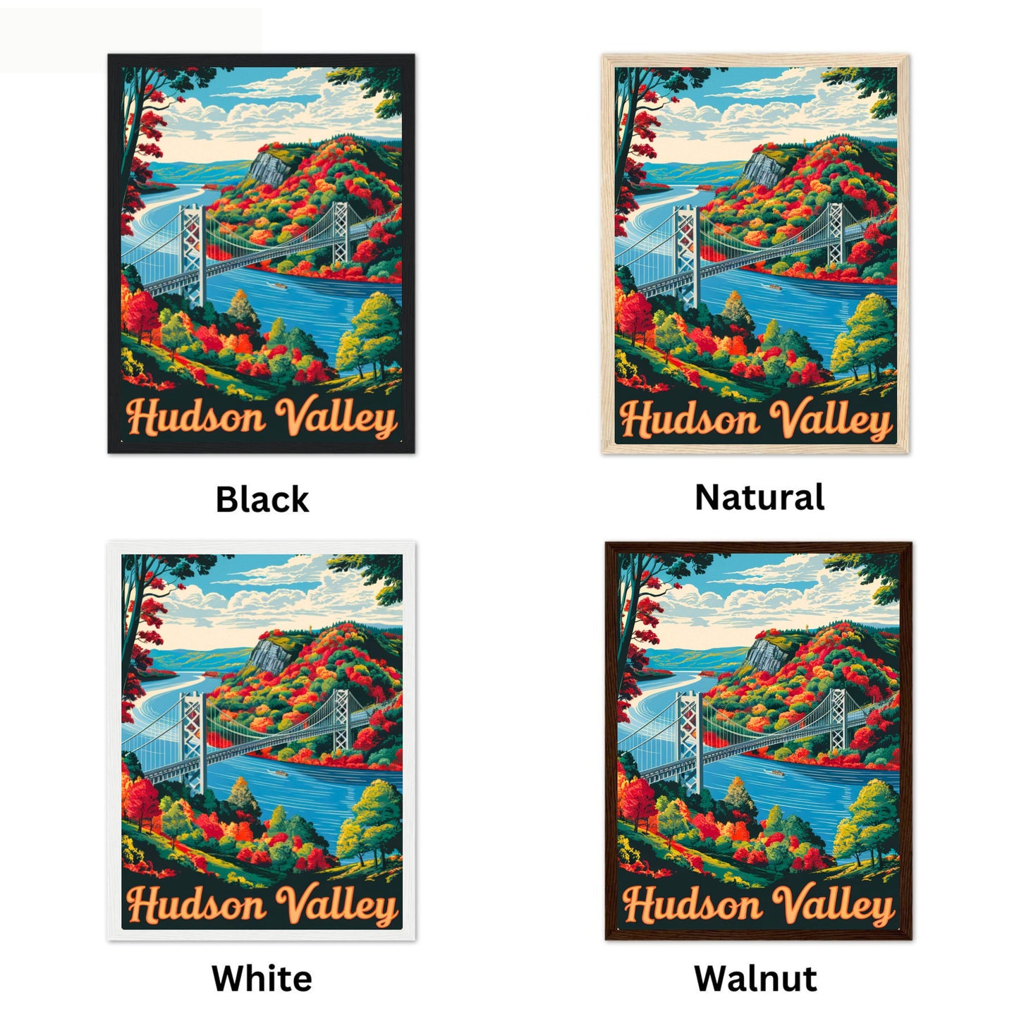 Hudson Valley Vintage Travel Poster - Scenic River