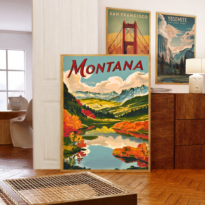 Montana Vintage Travel Poster  - Timeless Big Sky Country