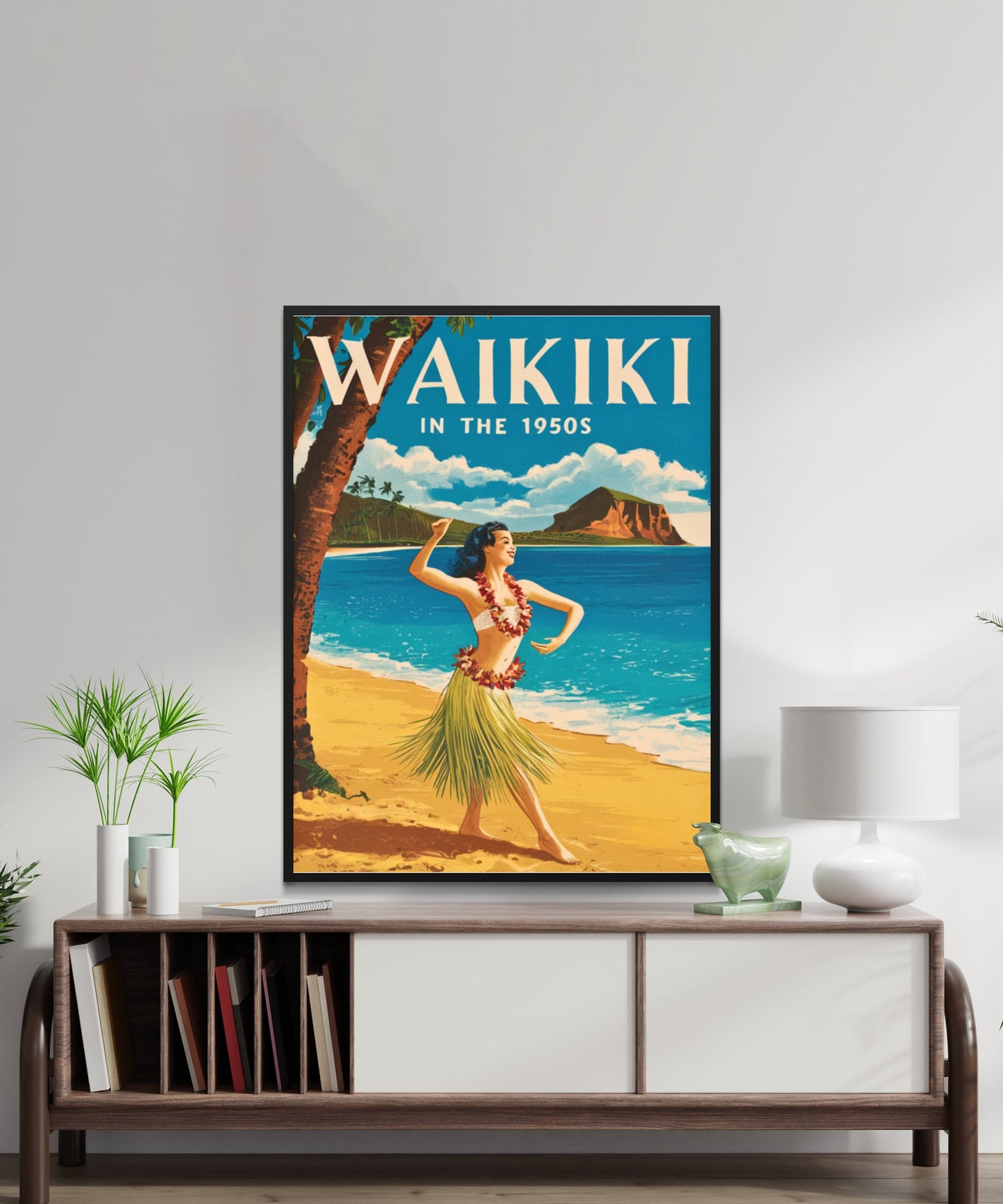 Waikiki Vintage Travel Poster - Aloha Spirit