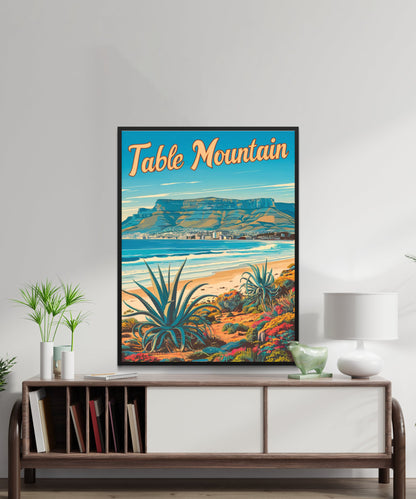 Table Mountain Vintage Travel Poster