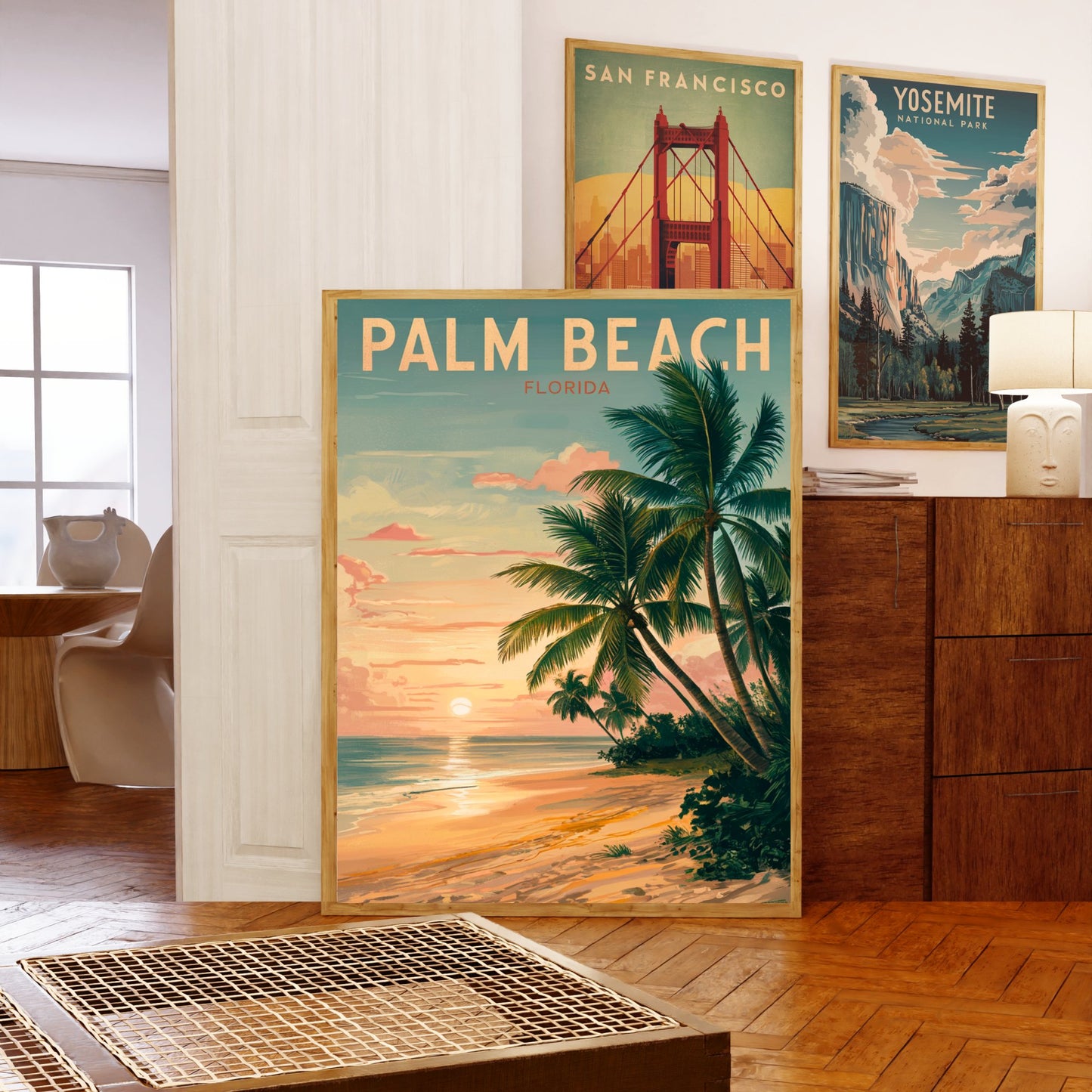 Palm Beach Vintage Travel Poster - Tropical Glamour