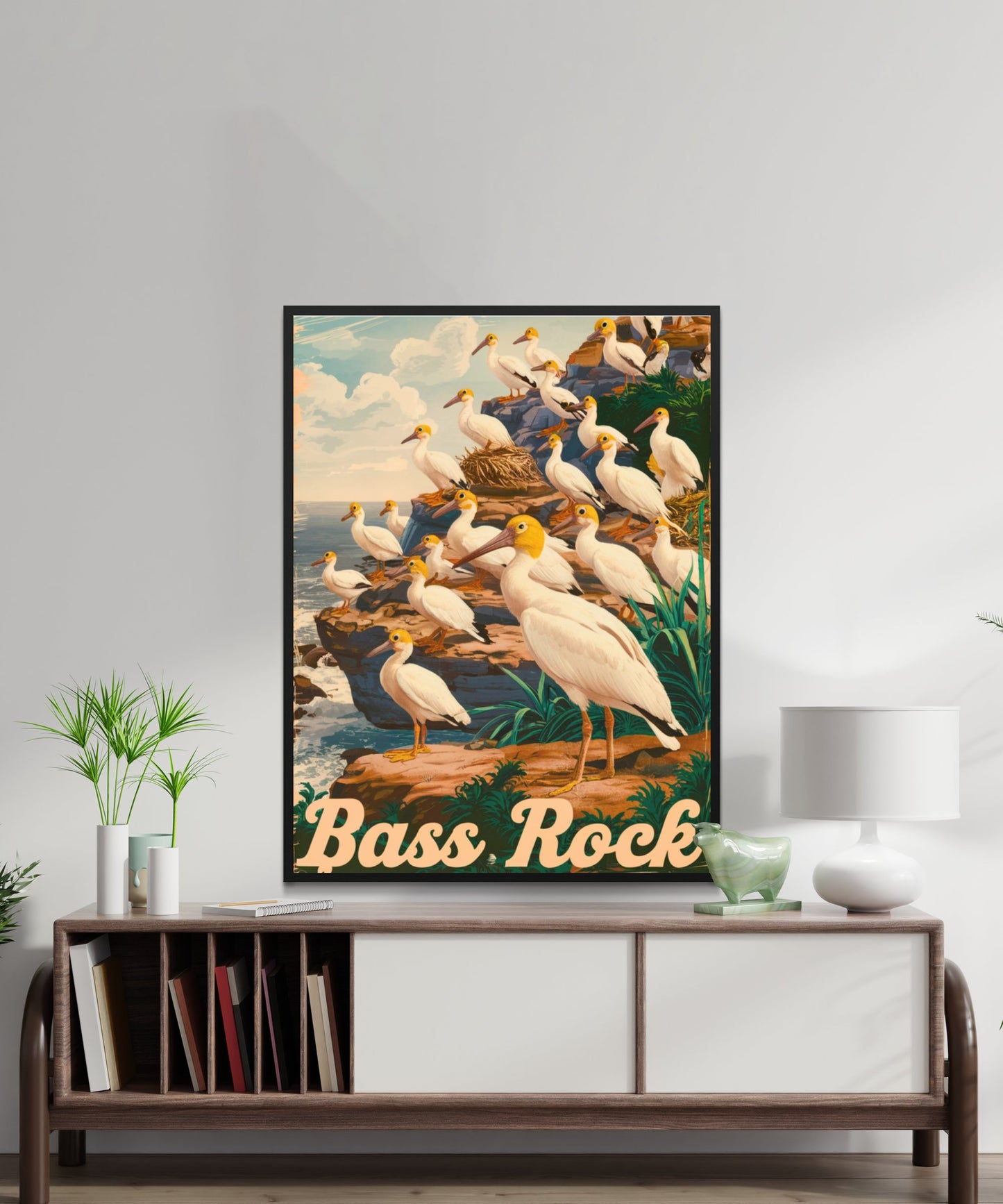 Bass Rock Vintage Travel Poster