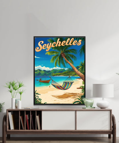 Seychelles Vintage Travel Poster