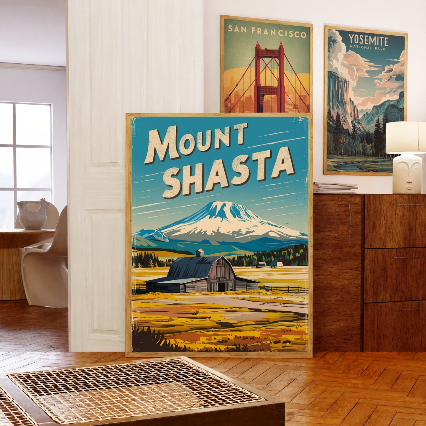 Mount Shasta Vintage Travel Poster