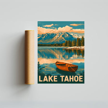 Lake Tahoe Vintage Travel Poster