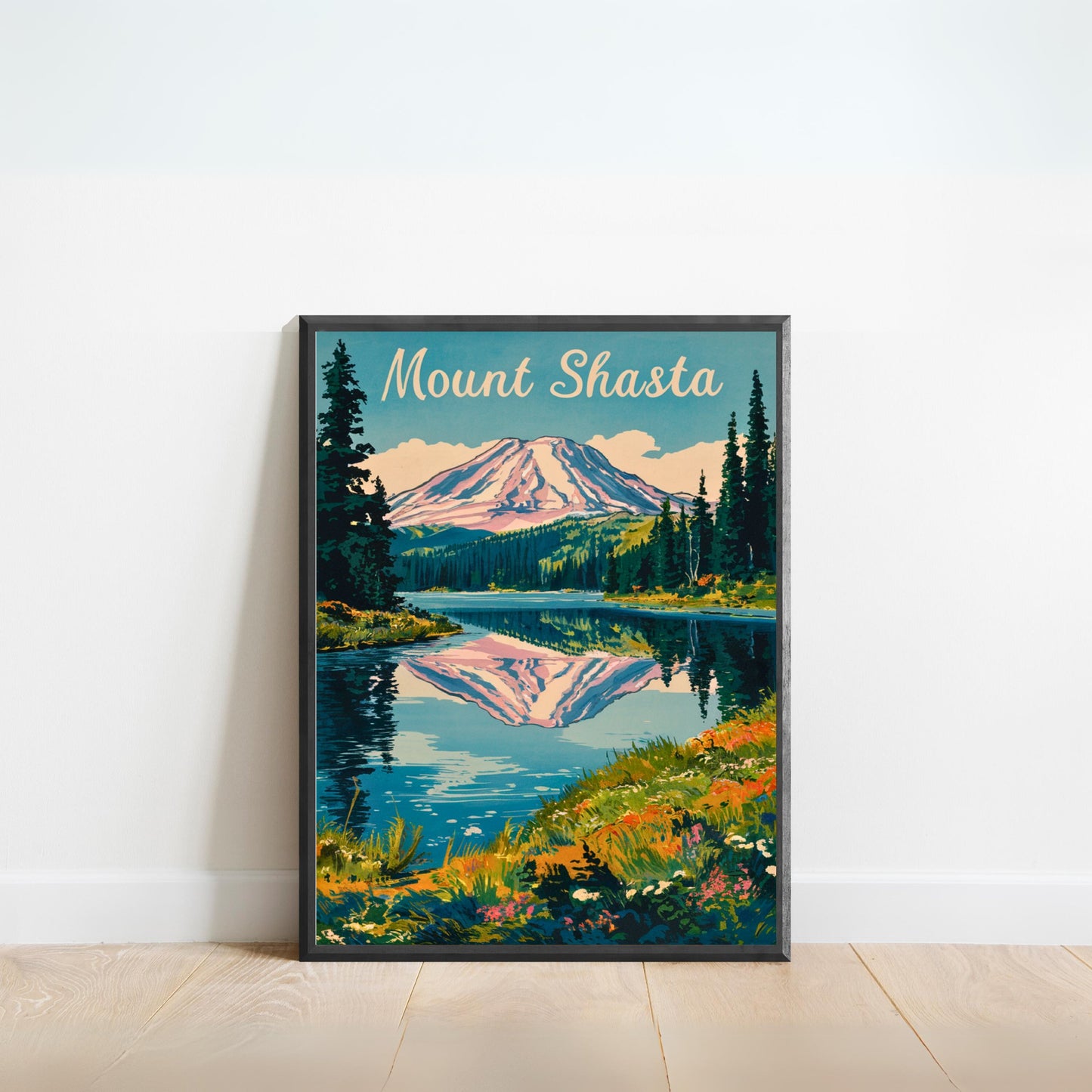 Mount Shasta Vintage Travel Poster