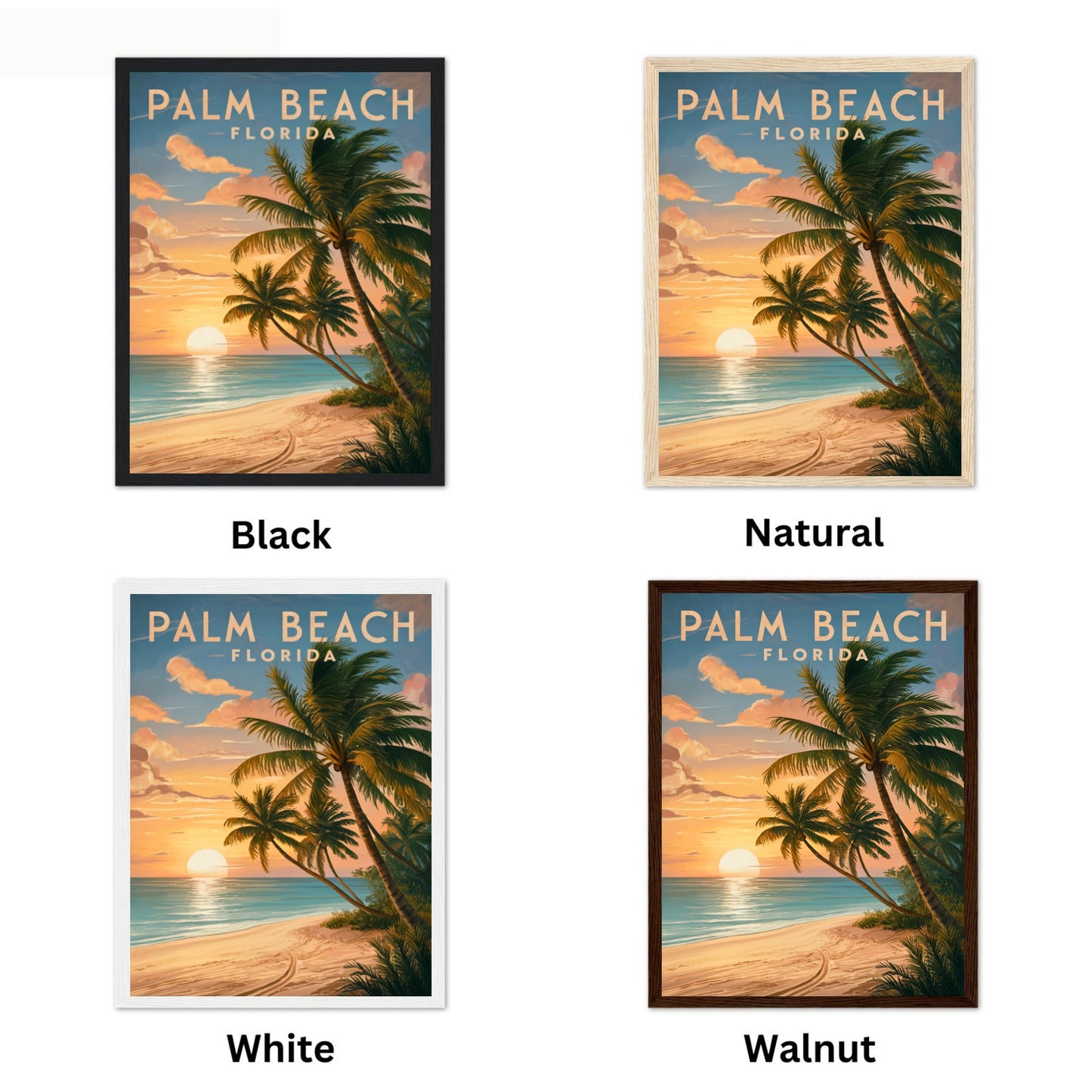 Palm Beach Vintage Travel Poster - Coastal Elegance