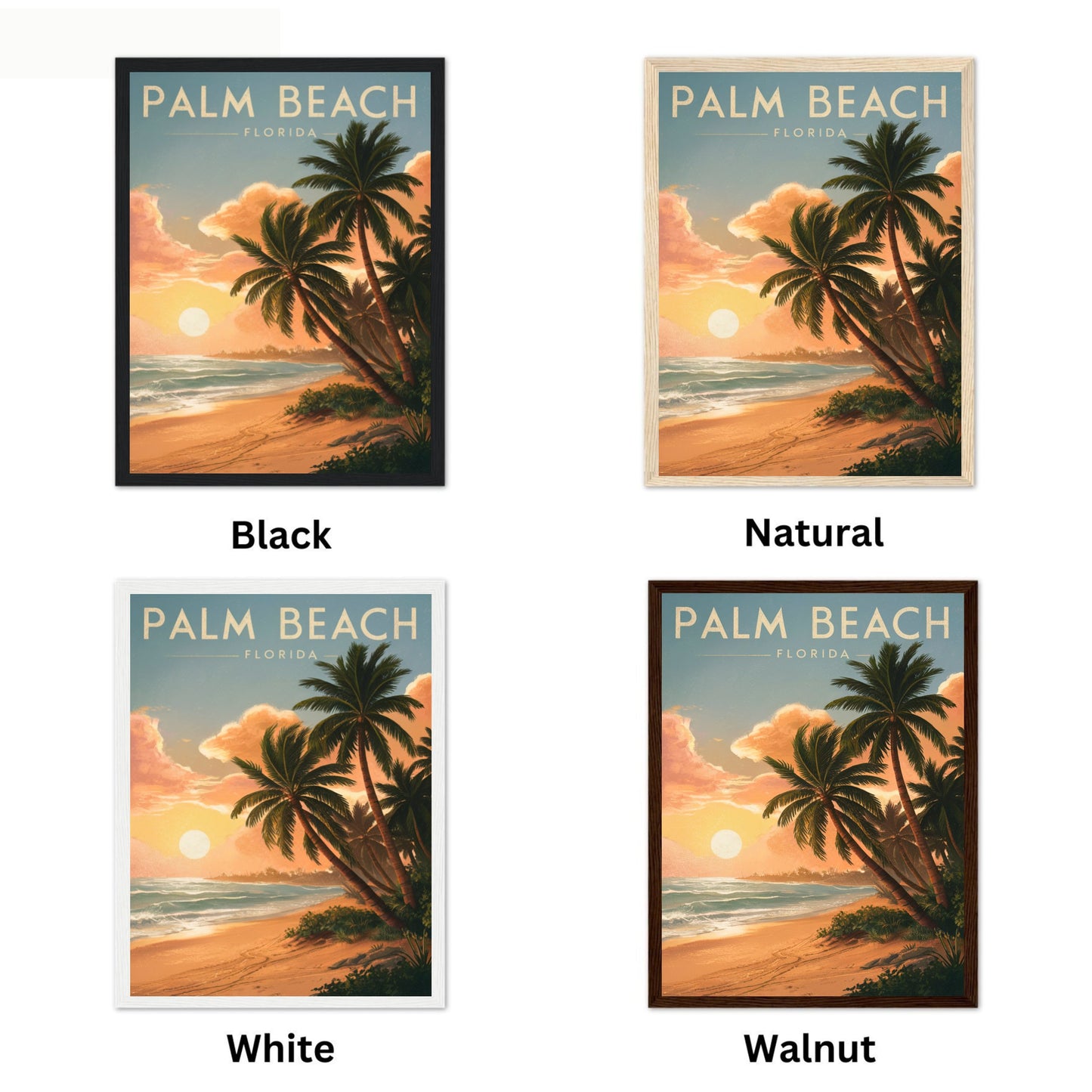 Palm Beach Vintage Travel Poster - Oceanfront Charm