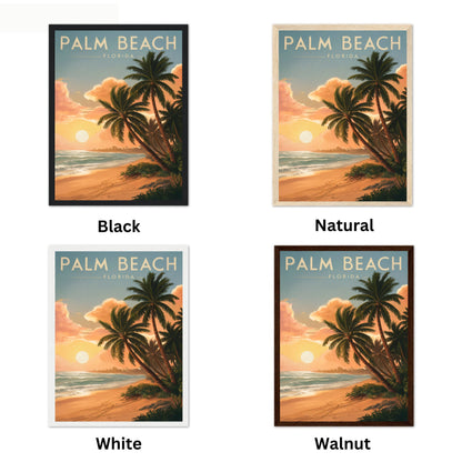 Palm Beach Vintage Travel Poster - Oceanfront Charm