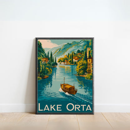 Lake Orta Vintage Travel Poster - Charming Shores