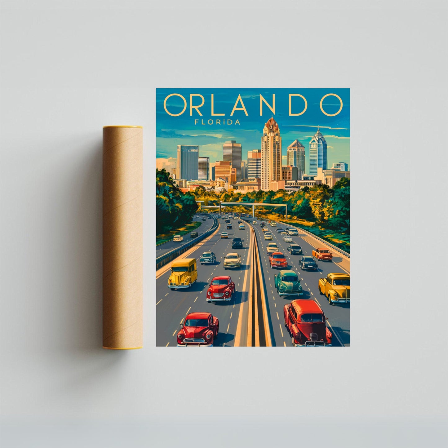 Orlando Vintage Travel Poster - Timeless Beauty