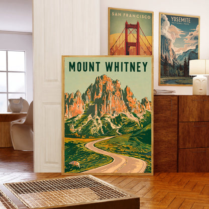 Mount Whitney Vintage Travel Poster - Alpine Wilderness