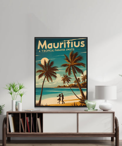 Mauritius Vintage Travel Poster - Pristine Beaches