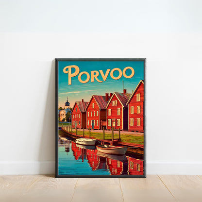 Porvoo Vintage Travel Poster