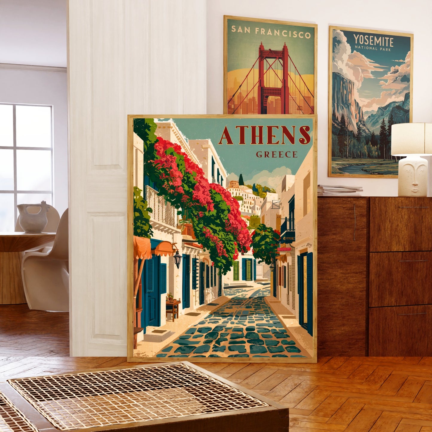 Athens Vintage Travel Poster - Greece Street