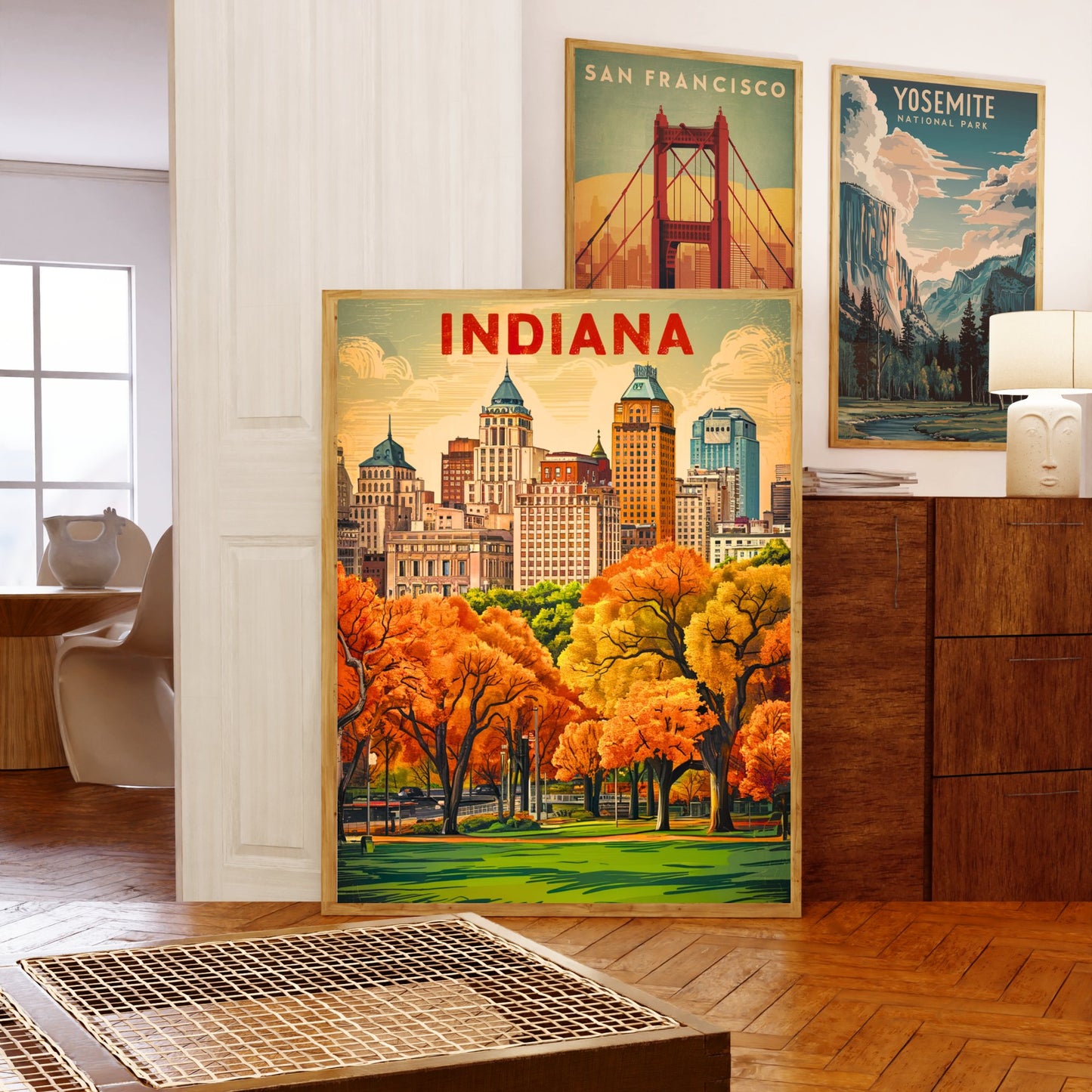 Indiana Vintage Travel Poster