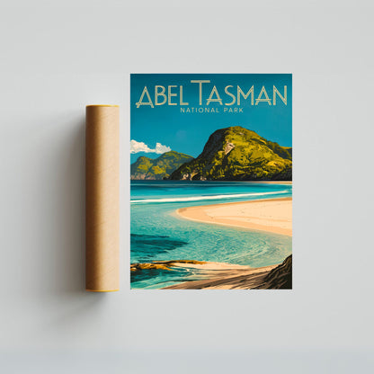 Abel Tasman Park  Vintage Travel Poster - Outdoor Adventure