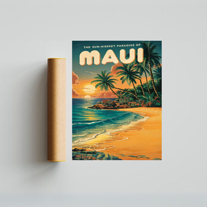 Maui Vintage Travel Poster - Island Serenity