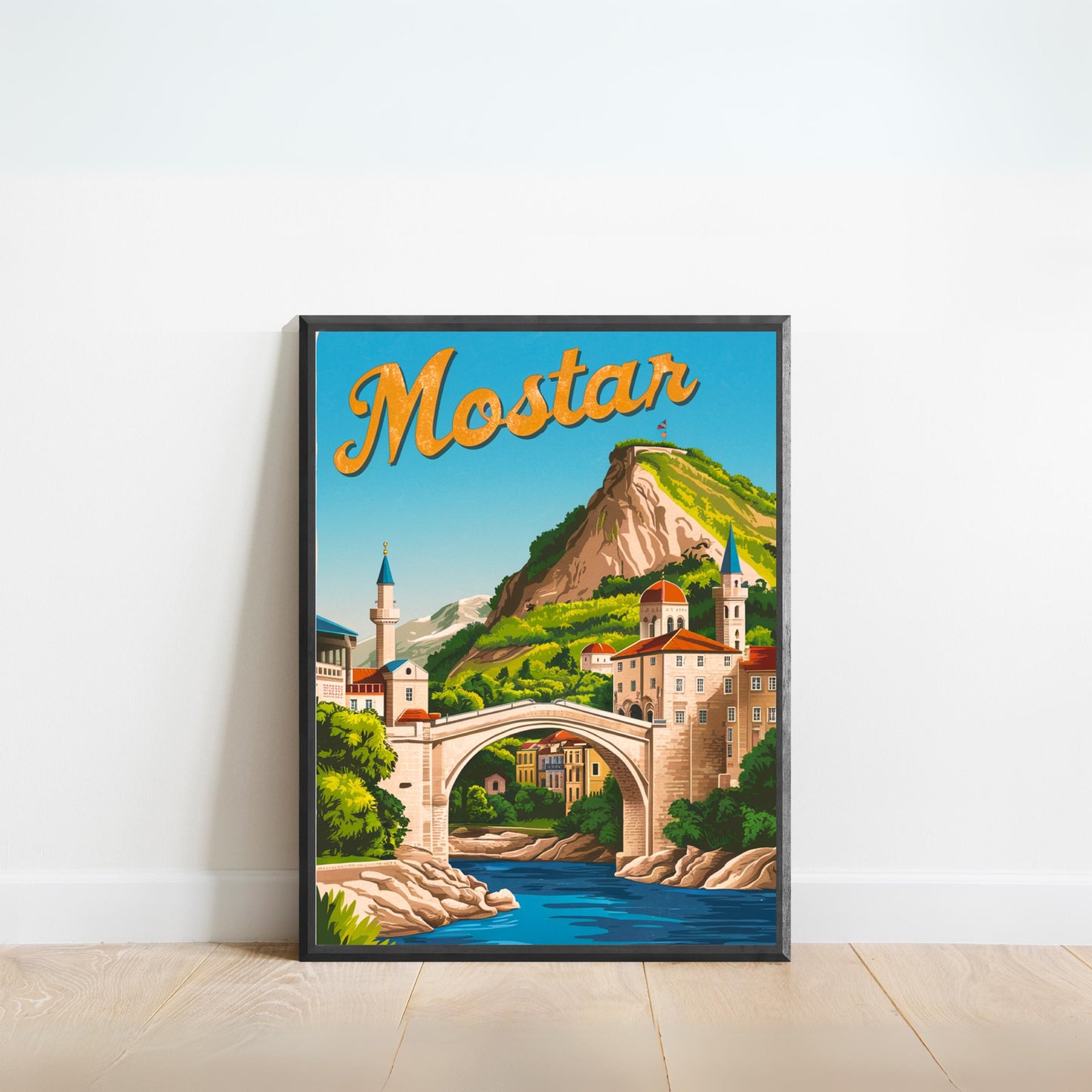 Mostar Vintage Travel Poster