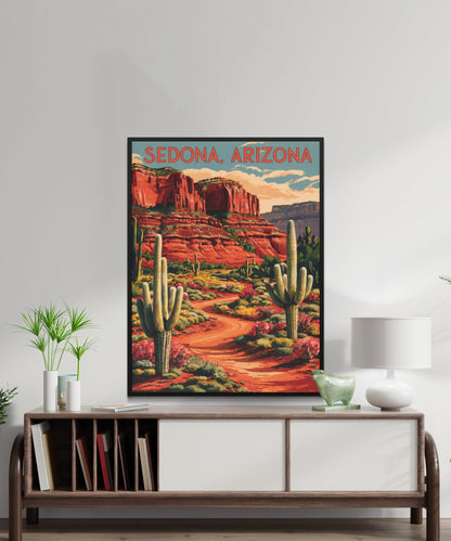 Sedona Vintage Travel Poster - Desert Oasis