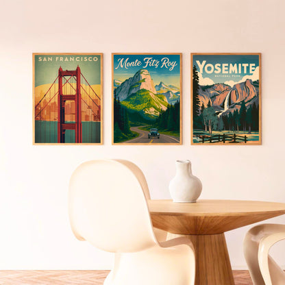 Monte Fitz Roy Vintage Travel Poster