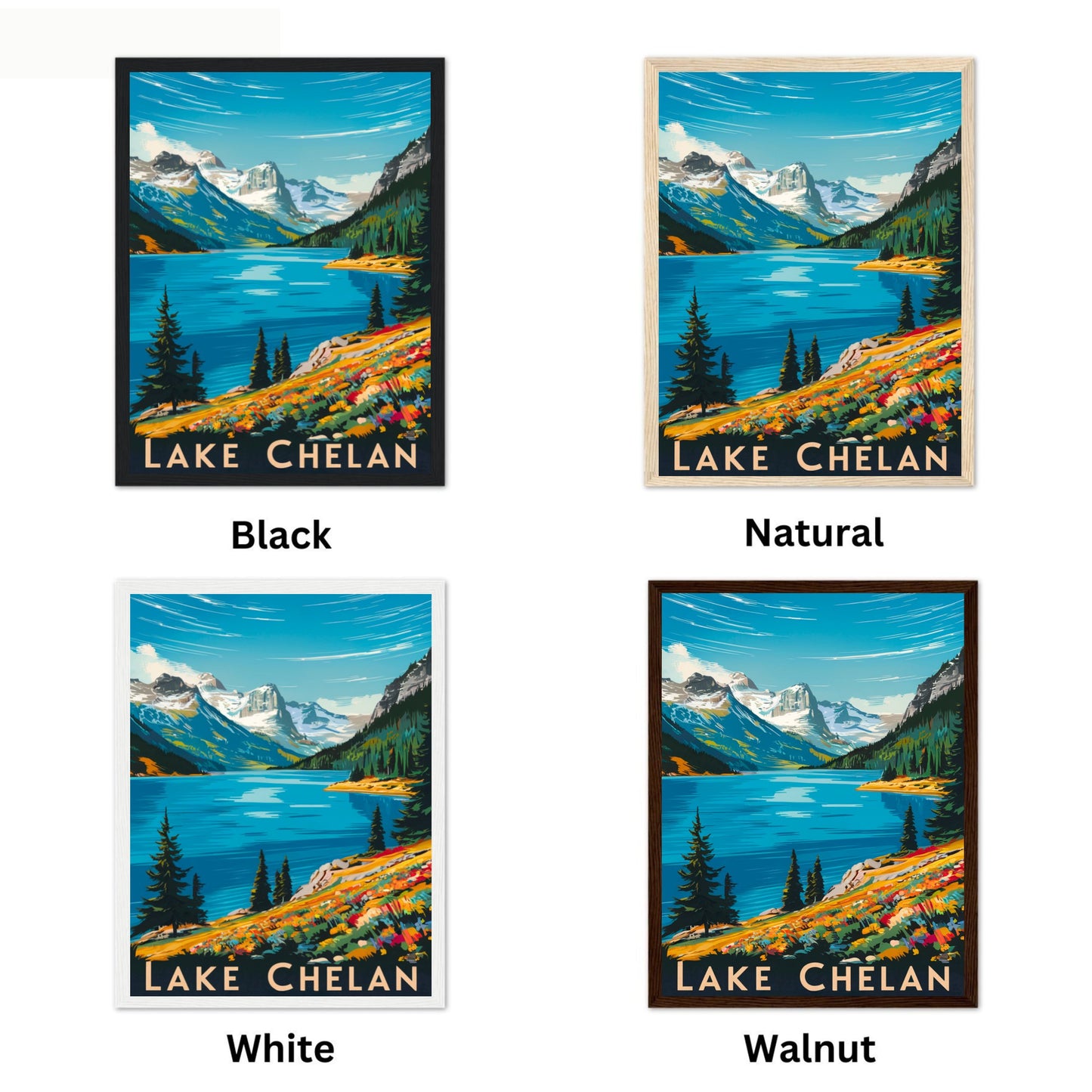 Lake Chelan Vintage Travel Poster - Crystal Lake