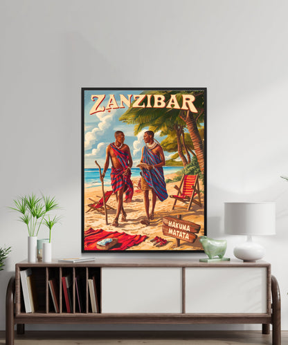 Zanzibar Vintage Travel Poster - Exotic Island