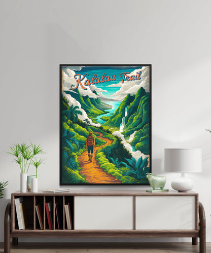 Kalalau Trail Vintage Travel Poster