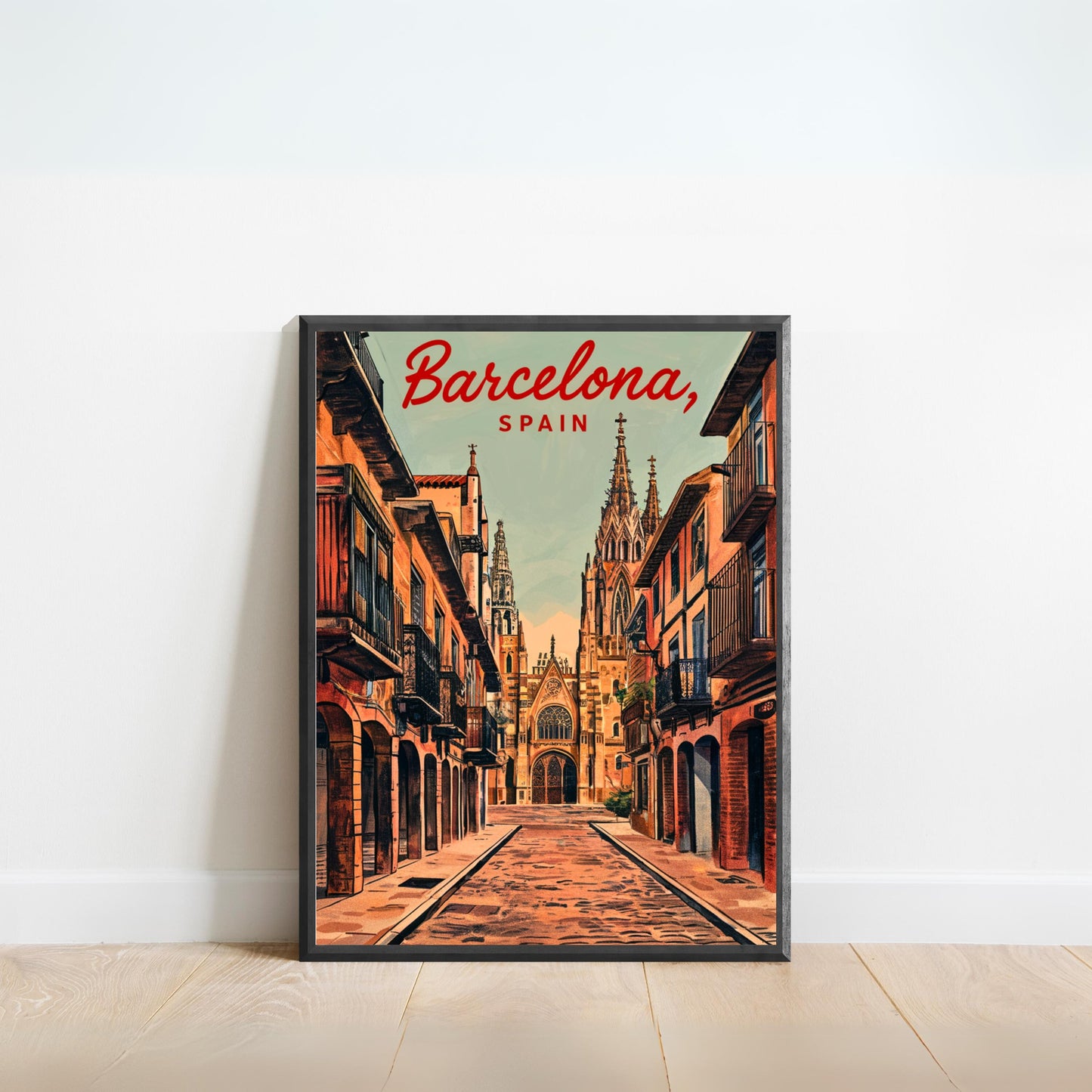 Barcelona Vintage Travel Poster