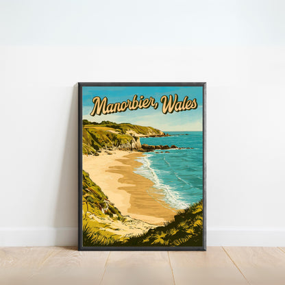 Manorbier Vintage Travel Poster