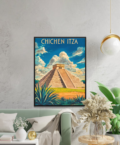 Chichen Itza Vintage Travel Poster