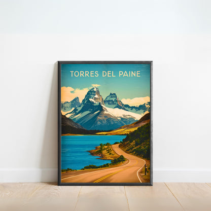 Torres del Paine Vintage Travel Poster