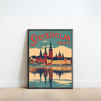 Stockholm Vintage Travel Poster