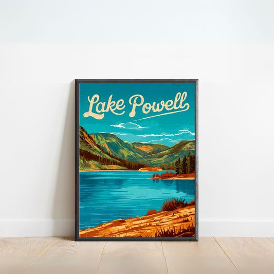 Lake Powell Vintage Travel Poster