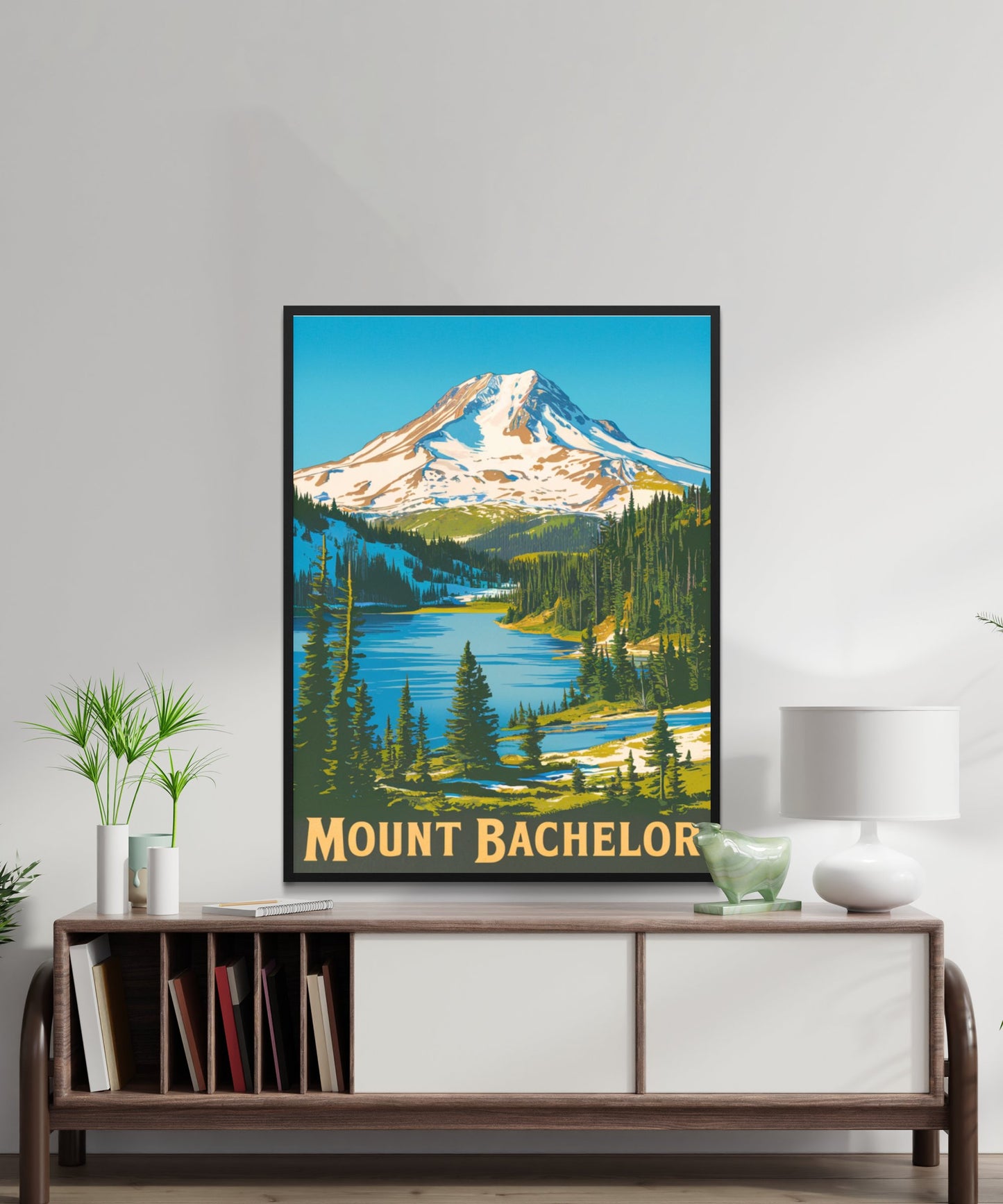 Mount Bachelor Vintage Travel Poster -  Alpine Playground