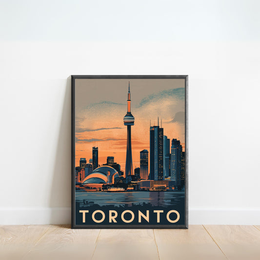 Toronto Vintage Travel Poster - Busy Streets