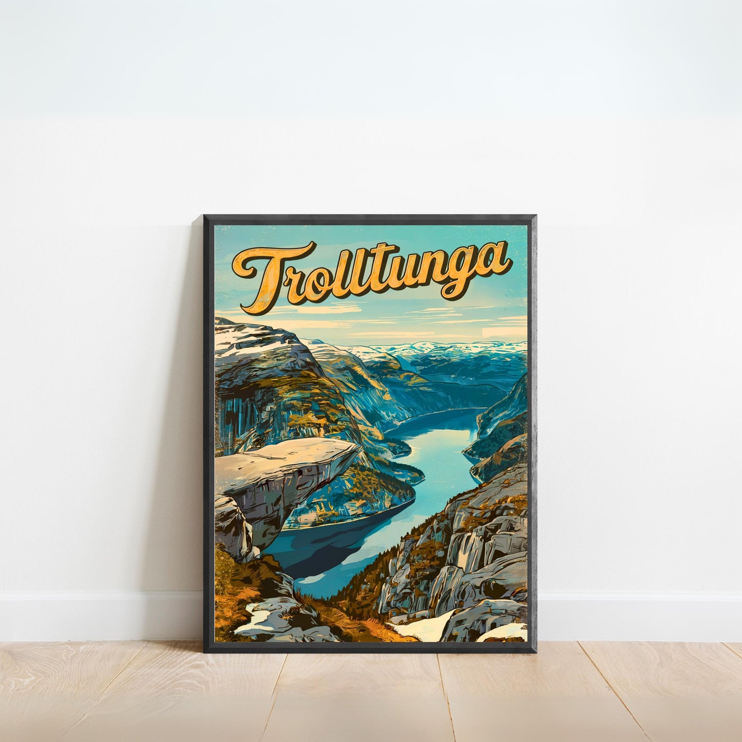 Trolltunga Vintage Travel Poster - The Troll's Tongue