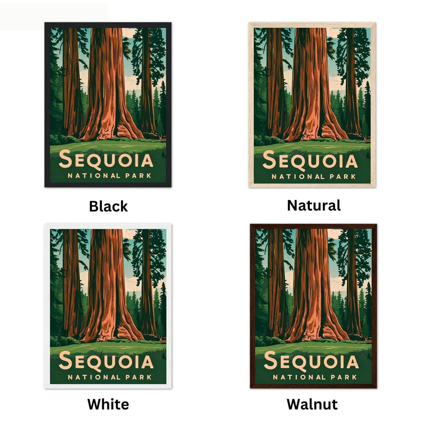 Sequoia National Park Vintage Travel Poster - Timeless Giants of the Forest