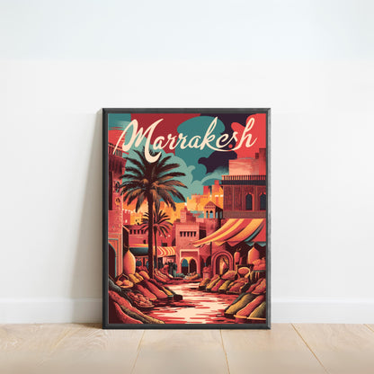 Marrakesh Vintage Travel Poster