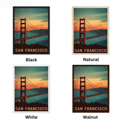 San Francisco Vintage Travel Poster - Bay Area Charm